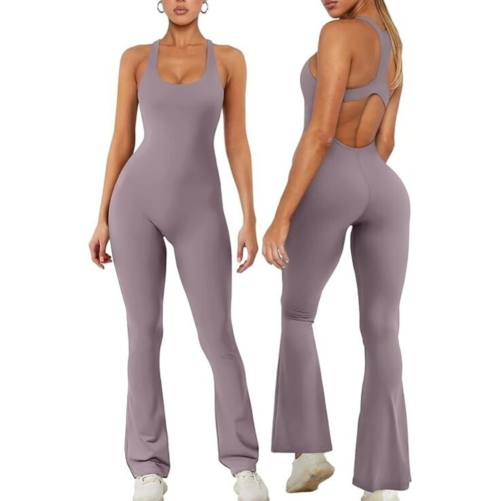 REORIA Women Trendy Sleeveless Backless Full Body Tummy Control Large Lilac